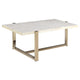 Modern Metal Framed Coffee Table with Faux Marble Top White and Gold - 83105 AMF-83105