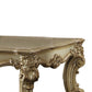 Polyresin Coated Wooden  Coffee Table with Engraved Details, Gold By Casagear Home