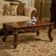 Coffee Table 36 Inch Rectangular Top Scrolled Legs Brown AMF-83130