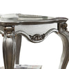Side End Table Scalloping Polyresin Carvings and Bottom Shelf Silver AMF-83467