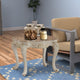 Wood End Table | Marble Top | 20" | Pearl White