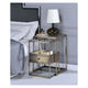 Stylish 2 Piece Nesting Tables Set | Clear Glass | Brass Frame