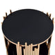 Modern Metal and Glass End Table with Tubing Design Black and Gold AMF-84492