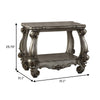 Square Shape Wooden End Table With Bottom Shelf, Antique Gray By Casagear Home