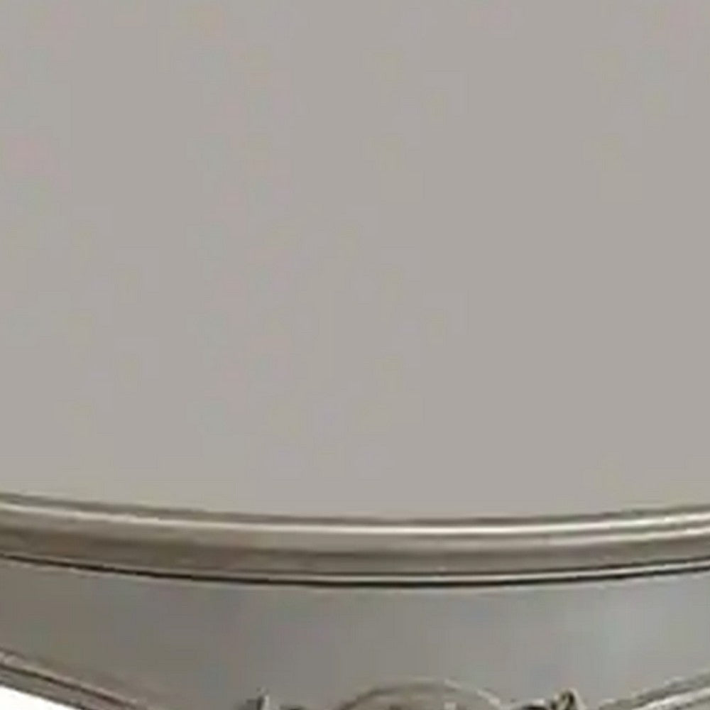 Vintage Style Wooden Coffee Table with Scrolled Apron and Cabriole Legs Pearl White AMF-86880