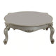 Vintage Style Wooden Coffee Table with Scrolled Apron and Cabriole Legs, Pearl White