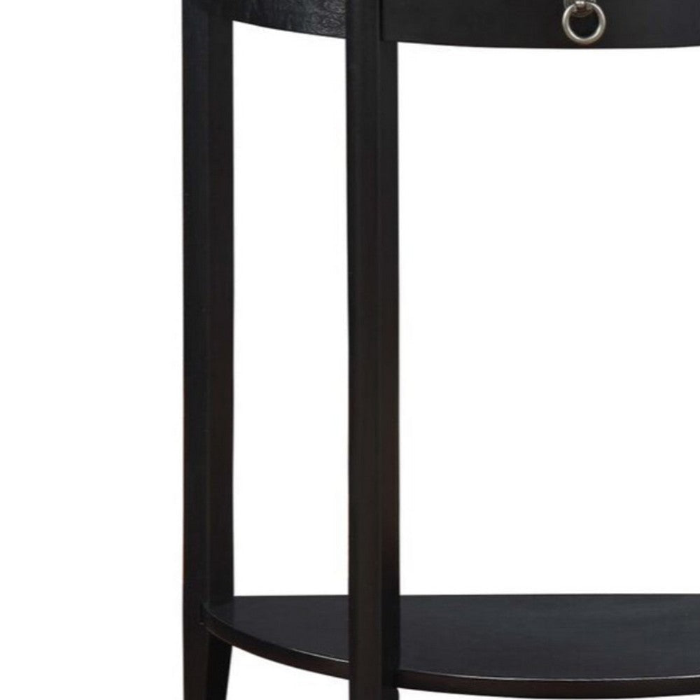Half Moon Console Table | 1 Drawer | Black Finish AMF-90163