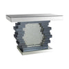 Wood and Mirror Console Table with Studded Faux Crystals, Black and Clear By Casagear Home