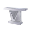 Console Table | Faux Crystals Inlay | Wood & Mirror | Clear