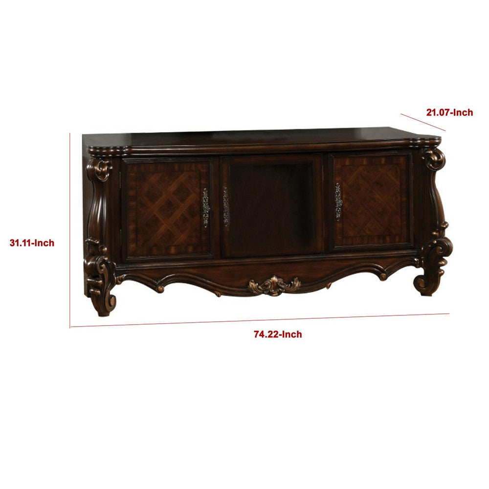 Charming TV Stand Cherry Oak Brown AMF-91329