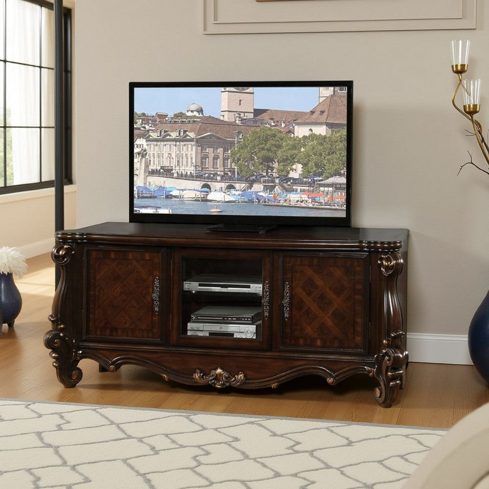 Charming TV Stand Cherry Oak Brown AMF-91329