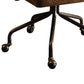 Leatherette Button Tufted Office Chair with 5 Caster Base, Brown-ACME