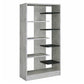 Faux Concrete and Wooden Bookcase with Open Shelves, Gray and Black By Casagear Home