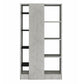 Faux Concrete and Wooden Bookcase with Open Shelves, Gray and Black By Casagear Home