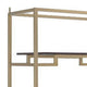 Wood and Metal Bookshelf with Shelves and Drawer Brown and Gold AMF-92787