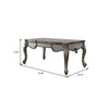 Three Drawer Executive Desk With Oversized Cabriole Legs Antique Silver AMF-92820