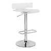 Acrylic and Metal Height Adjustable Stool with Swivel Base, Chrome and Clear By ACME