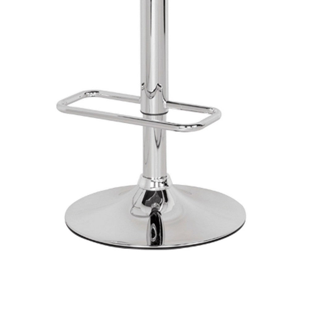 26 Inch Acrylic Adjustable Barstool Chrome Pedestal Base Gray AMF-96261