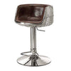 Comfy Adjustable Stool with Swivel Vintage Brown & Silver By ACME AMF-96555