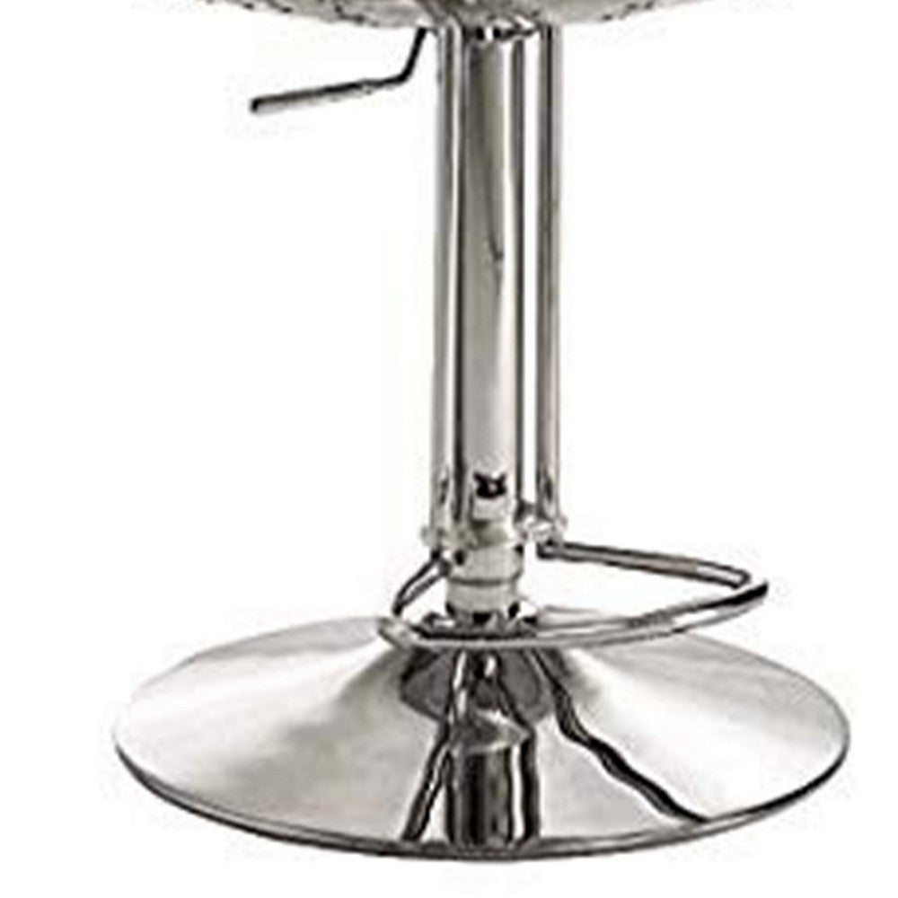 Comfy Adjustable Stool with Swivel Vintage Brown & Silver By ACME AMF-96555