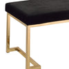 40" Modern Bench with Metal Base and Cushioned Seat, Black and Gold By ACME