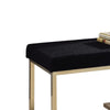 Ottoman, Black Fabric & Gold By Casagear Home