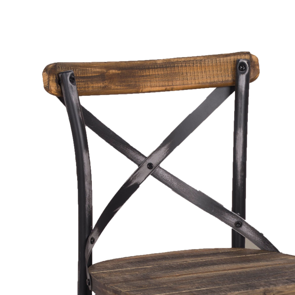 Zaire Bar Chair Walnut & Antique Black By ACME AMF-96640