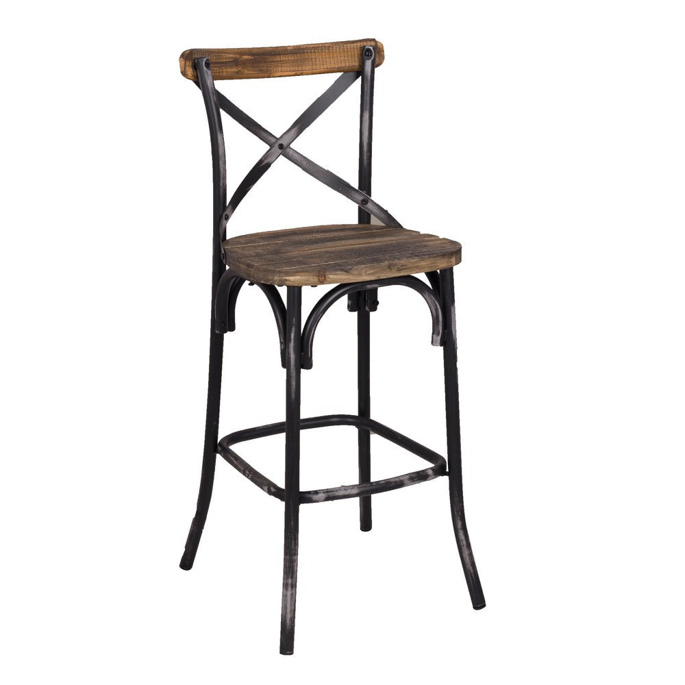 Zaire Bar Chair Walnut & Antique Black By ACME AMF-96640