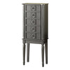 Wood Jewelry Armoire With 5 Drawers in Silver