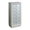 6 Drawers Jewelry Armoire Having with Mirror Front, White