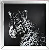 Wall Decor | Square | Leopard Design | Crystal Inlays | Black & Silver