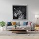 Wall Decor | Square | Leopard Design | Crystal Inlays | Black & Silver