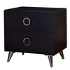 Contemporary Style Wood & Metal Nightstand By Elms, Black & Chrome