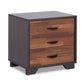 Rectangular 3 Drawers Wood Nightstand By Eloy, Brown