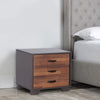 Rectangular 3 Drawers Wood Nightstand By Eloy, Brown