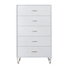 Contemporary Style Wooden Chest with Five Drawers, White - AMF-97364