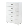 Five Drawers Wooden Chest In Contemporary Style, White - AMF-97370