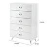 Five Drawers Wooden Chest In Contemporary Style, White - AMF-97370