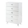 Five Drawers Wooden Chest In Contemporary Style, White - AMF-97370