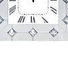 Mirrored Wall Clock with Faux Rhinestones Inlay, White - AMF-97406