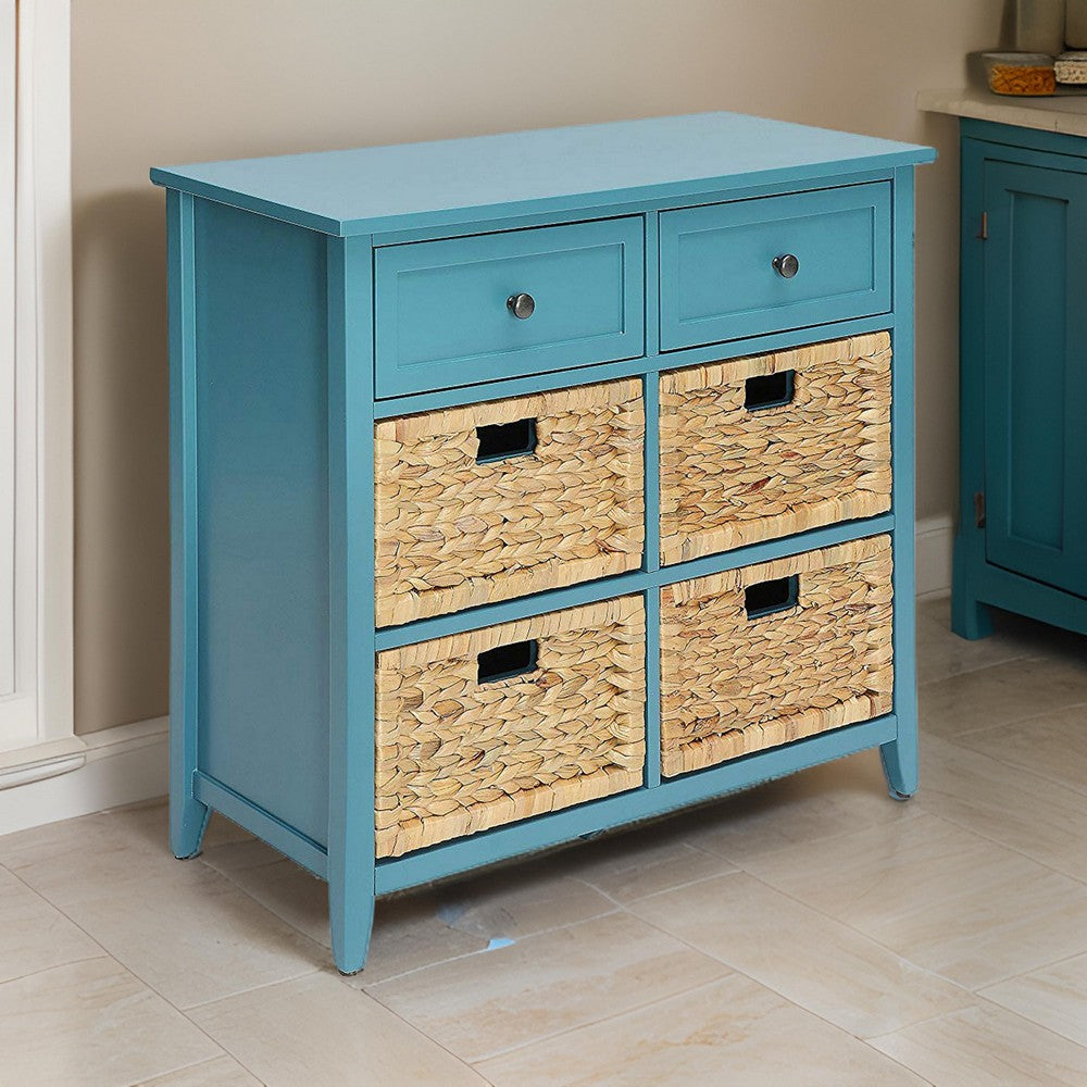 Flavius Console Table | 6 Drawers | Blue Finish