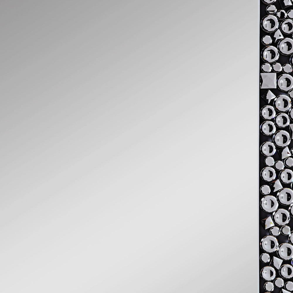 Wall Decor | Wood Backing | Faux Crystals Border | Black & Clear