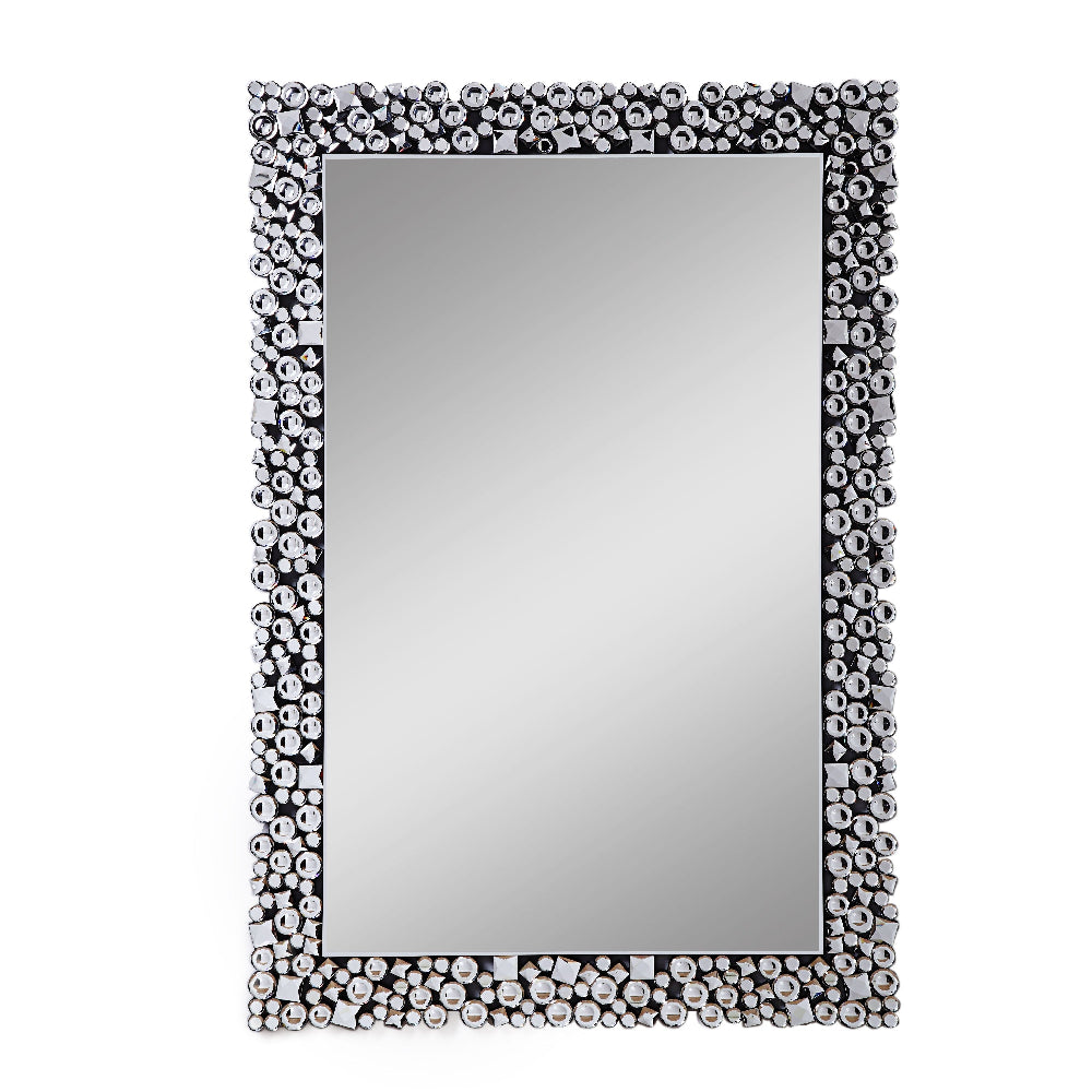 Wall Decor | Wood Backing | Faux Crystals Border | Black & Clear