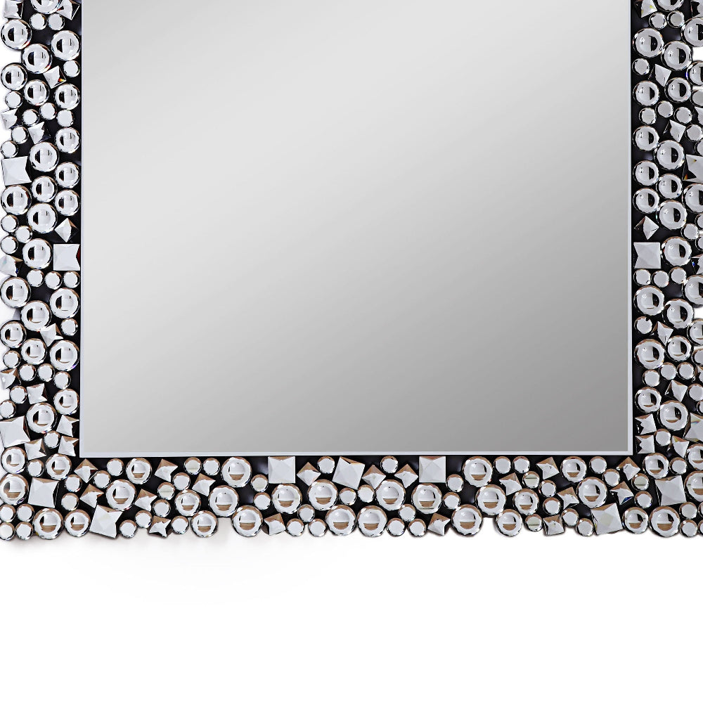 Wall Decor | Wood Backing | Faux Crystals Border | Black & Clear