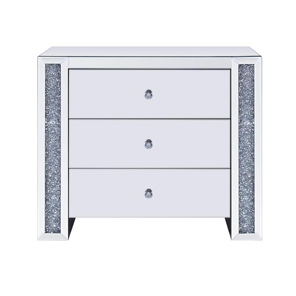 Noralie Console Table Mirror Faux Diamonds with Three Drawers-97642