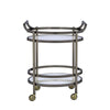 Serving Cart | Oval | Clear Glass | Gold Finish AMF-98190
