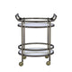 Serving Cart | Oval | Clear Glass | Gold Finish AMF-98190