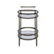 Serving Cart | Oval | Clear Glass | Gold Finish AMF-98190