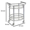 Serving Cart | Oval | Clear Glass | Gold Finish AMF-98190