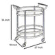 Serving Cart | Oval | Clear Glass | Gold Finish AMF-98190